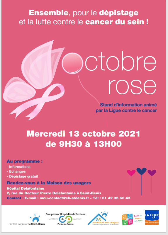 Affiche de la MDU - Journée de prévention Octobre rose