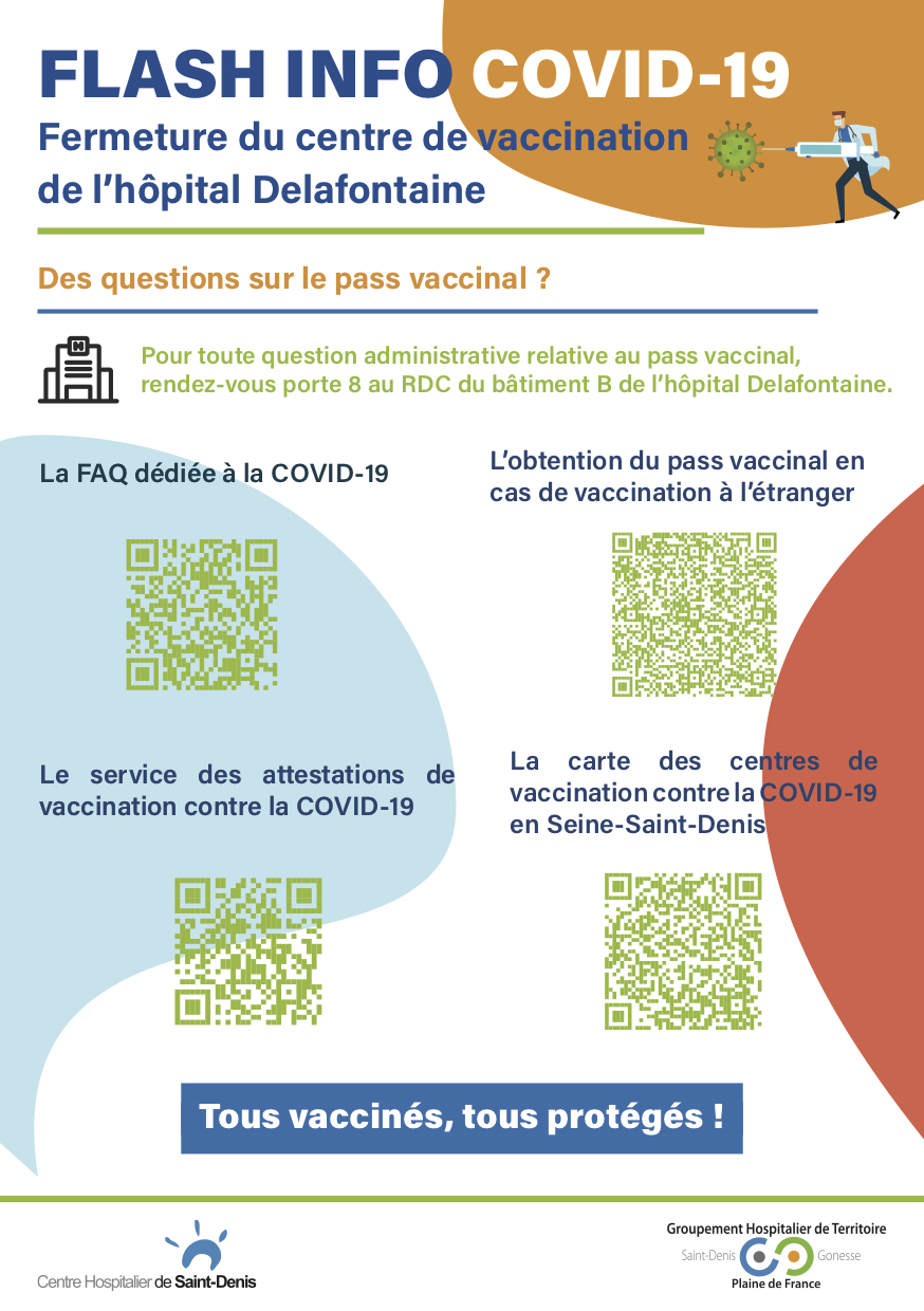 flyer fermeture du centre de vaccination verso