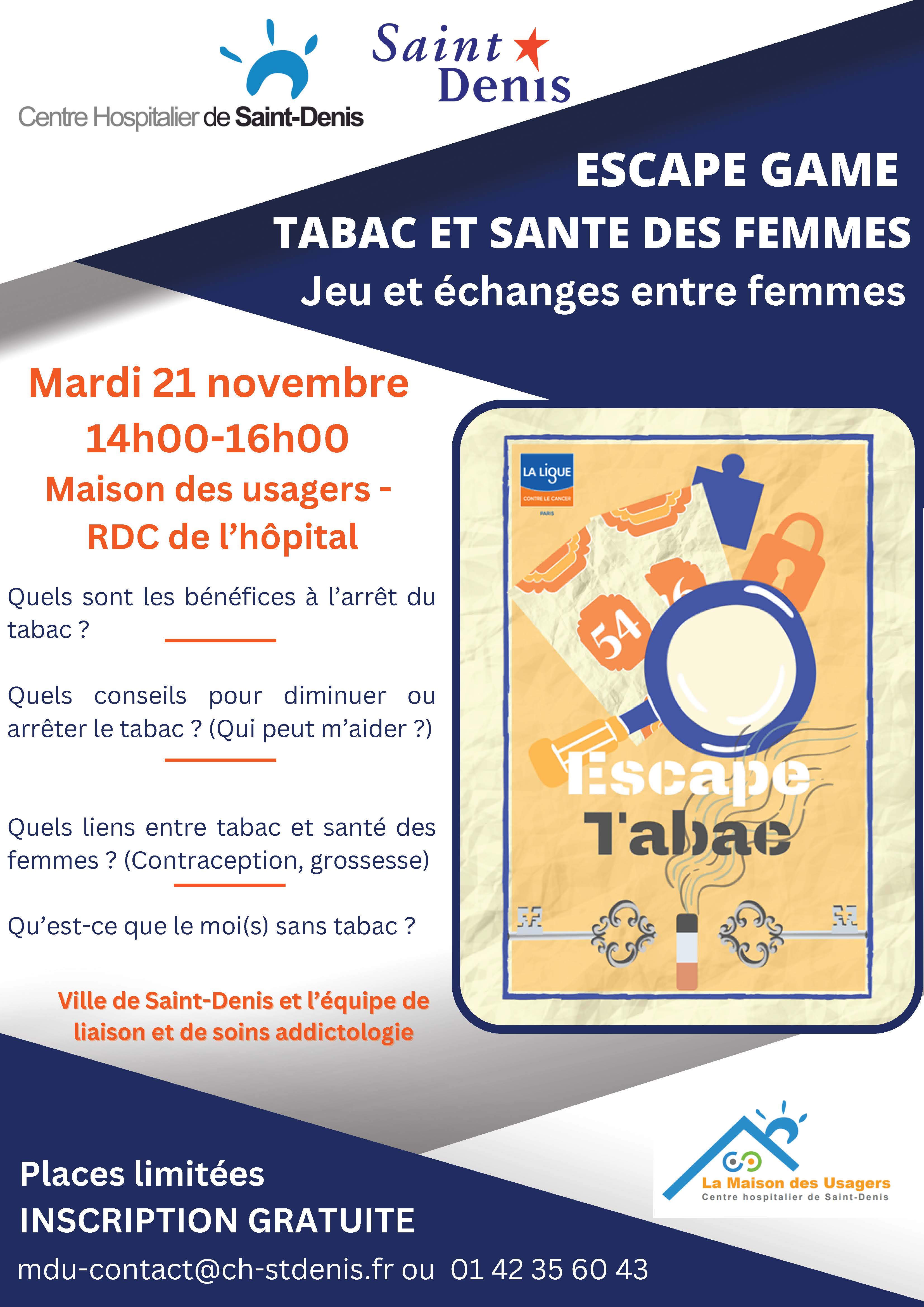 Escape game tabac et santé des femmes